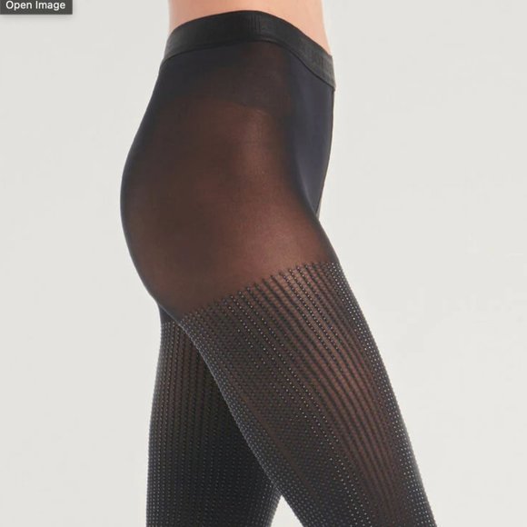 ❤️ WOLFORD $515 SERGIO ROSSI STUDS EMBELLISHED TIGHTS BLACK XS SPECIAL EVENT - Picture 4 of 11